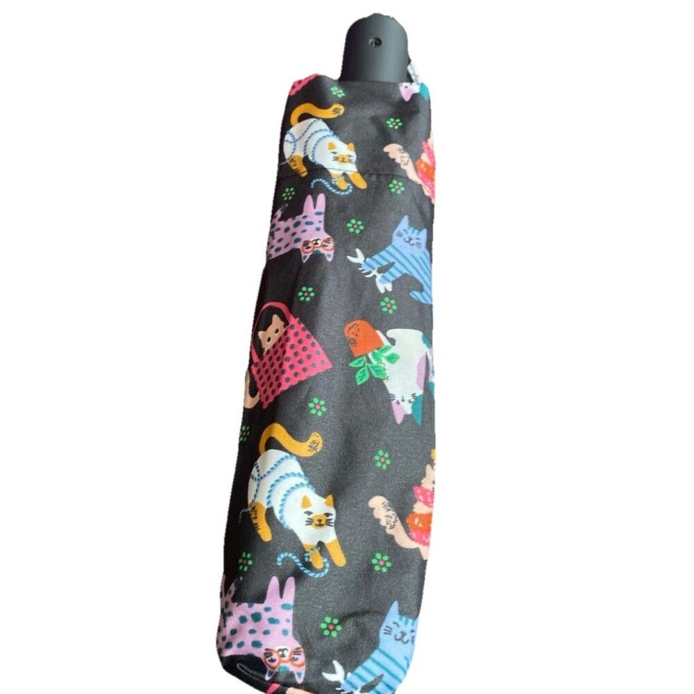 NWT- Vera Bradley Essential Umbrella Herding Cat Multi-Colored Black $45